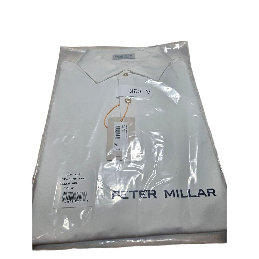 Peter Millar Summer Comfort Men's Polo White Size M